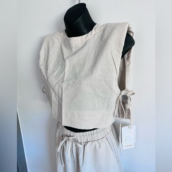 Commense Wide Leg Pants in Cream - Picture 5 of 10